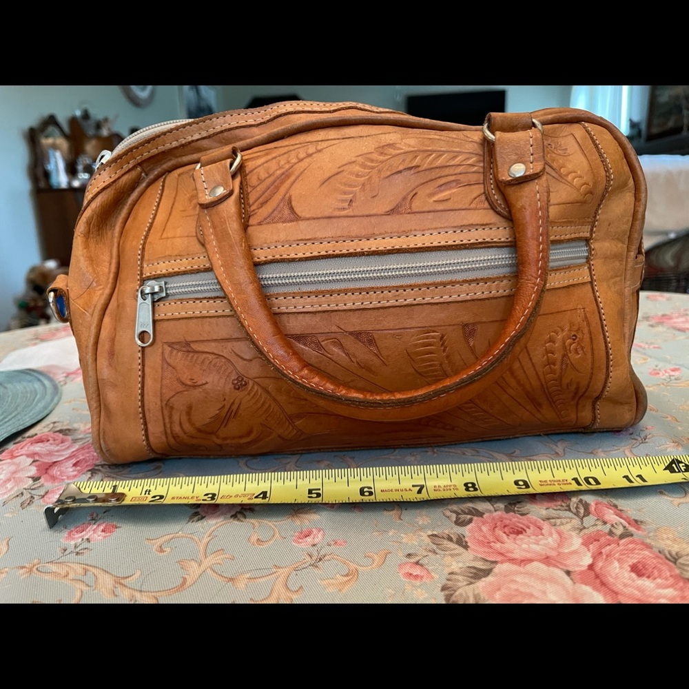 Force ten tooled leather handbag